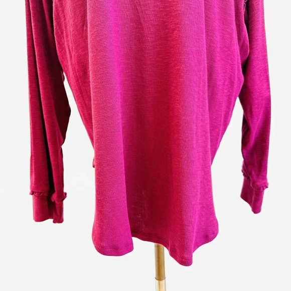 NWT LAUREN CONRAD Women Long Sleeve Pullover Round Neck Red Shirt Plus Size XXL - Picture 3 of 12